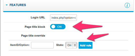 Page title - settings