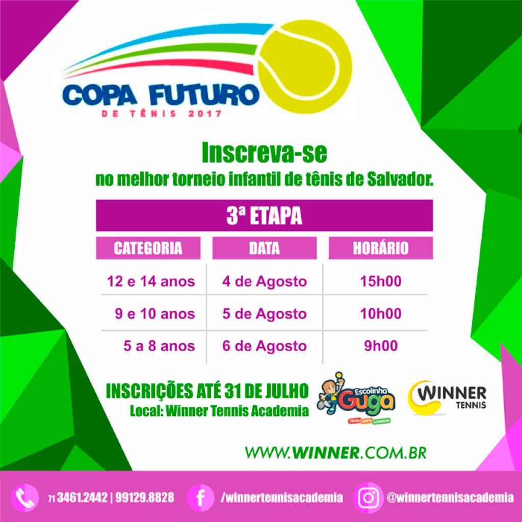 Copa Futuro será de 9 a 11 de março